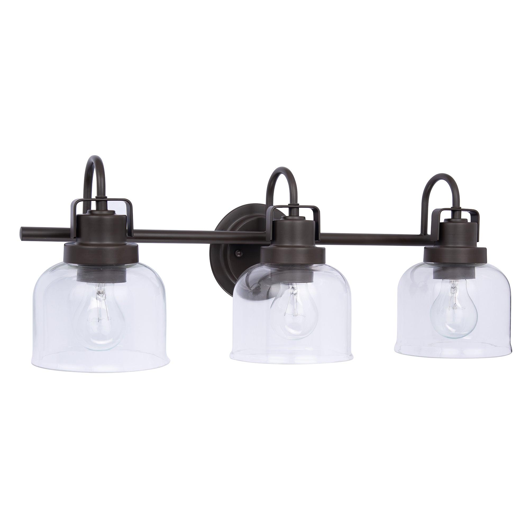 Brighton 3-Light Dark Bronze Dimmable Bathroom Vanity Light Fixture - Perfect for Modern Bathrooms, Powder Rooms & Spa-Like Retreats