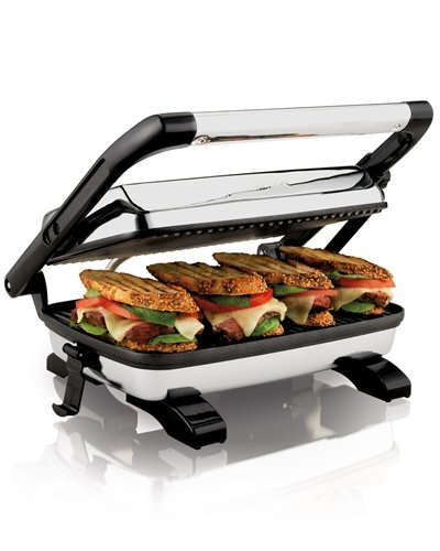 Hamilton Beach 25450 Gourmet Panini Press - Stainless Steel Sandwich Maker & Grill for Paninis, Waffles, Burgers - Perfect for Home, Office & Restaurant Use