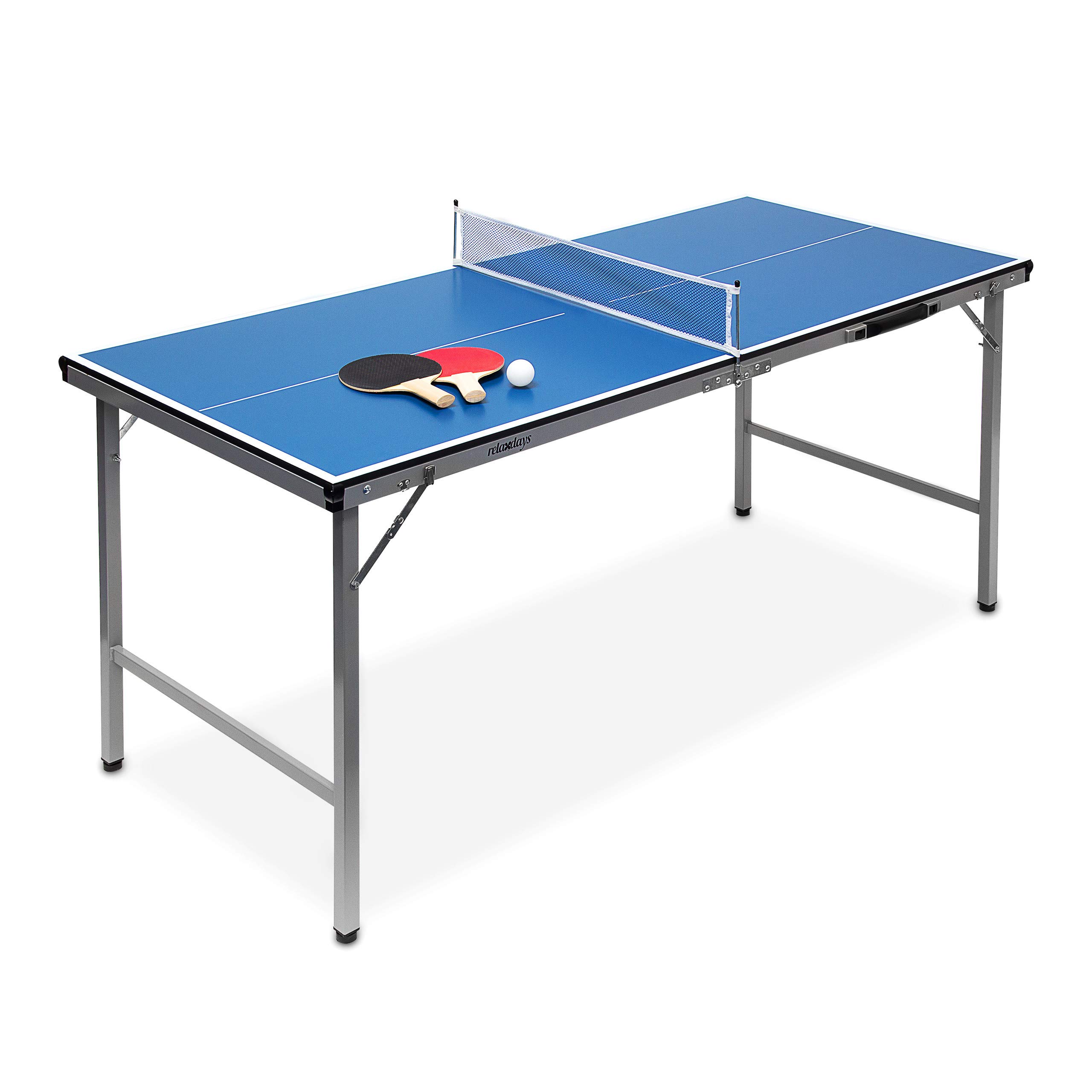 Premium Midi Ping Pong Table 150x67x71cm - Foldable Indoor/Outdoor Table Tennis Set with 2 Paddles & Balls - Perfect for Home, Office, Backyard & Game Room Fun