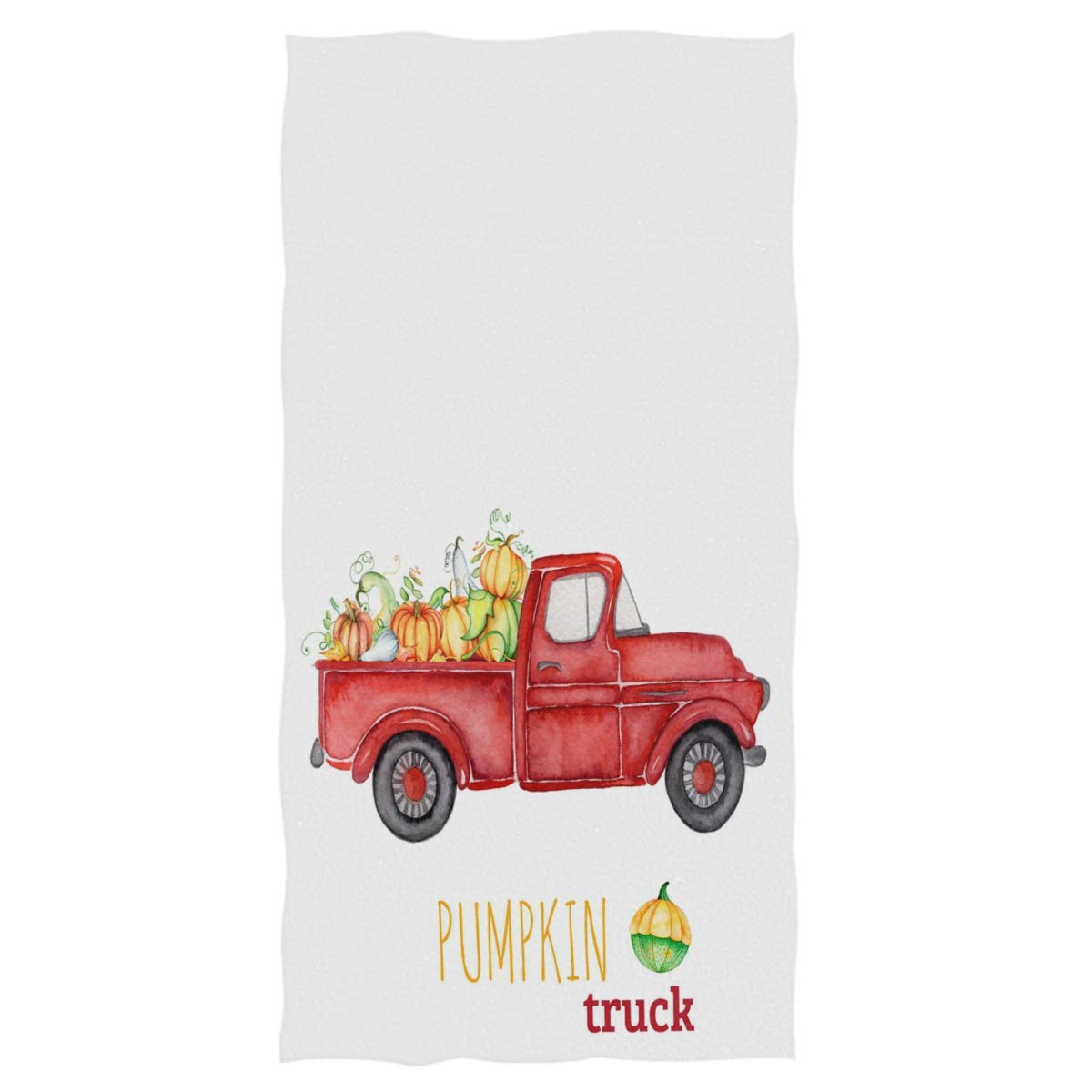Rustic Red Truck Floral Fall Hand Towels 16x30 Inch - Ultra Soft & Highly Absorbent Thanksgiving Bathroom Towel Set - Perfect for Autumn Harvest Decor, Guest Bathrooms & Holiday Gifting