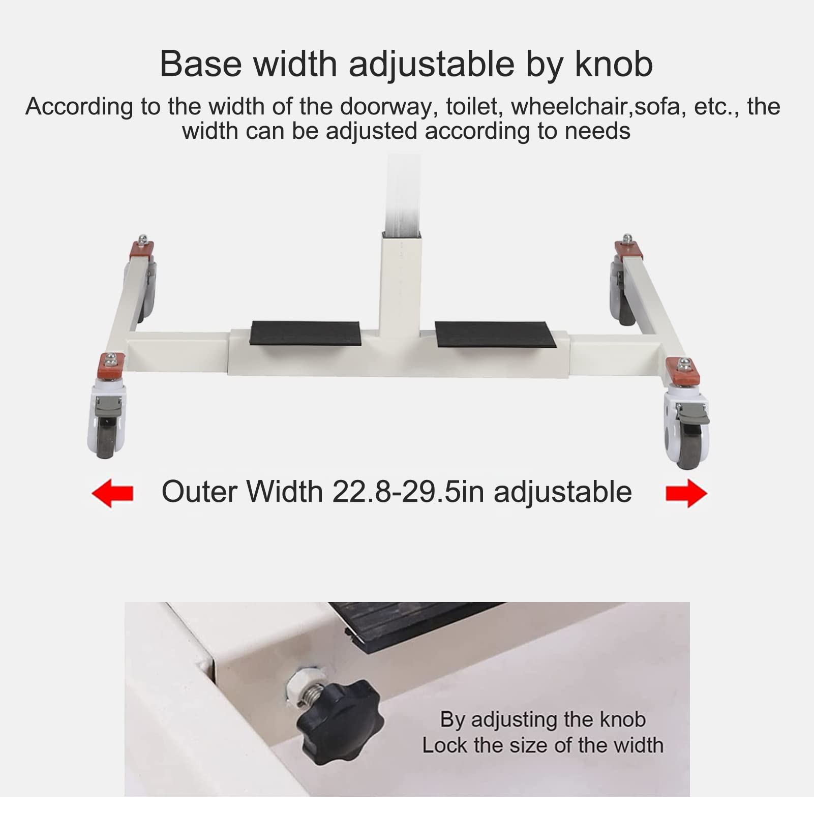 **Adjustable Height Patient Transfer Lift Wheelchair with Toilet Seat - Portable Shower & Car Lift for Elderly & Disabled - Home Use for Bed to Toilet Mobility Assistance**
