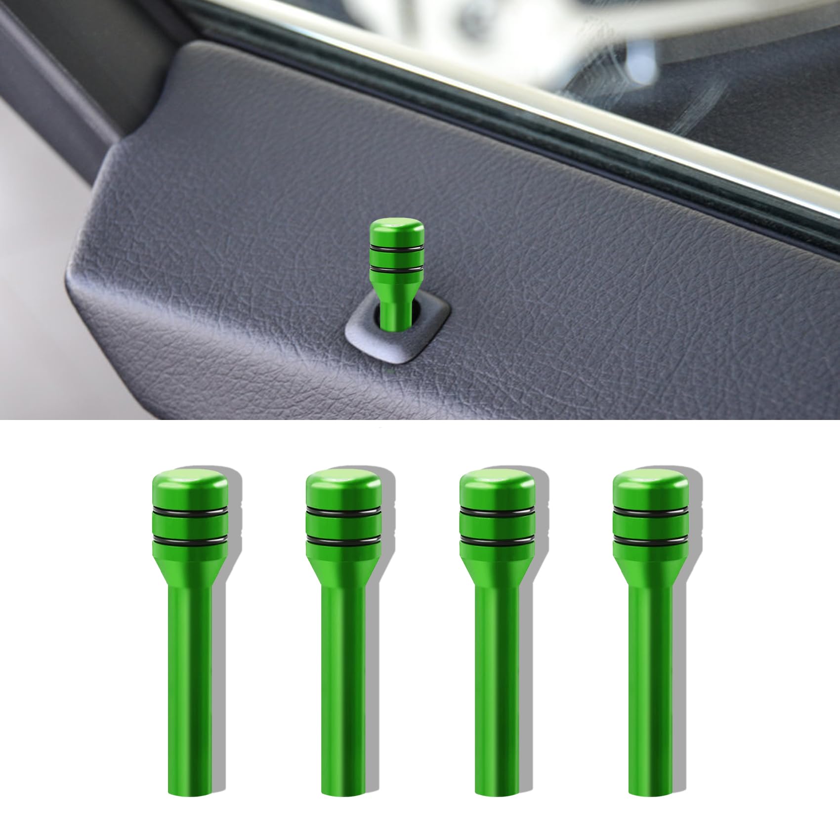 4PCS Universal Car Door Lock Knobs - Aluminum Alloy Lift Bolt Cover Decor (0.47