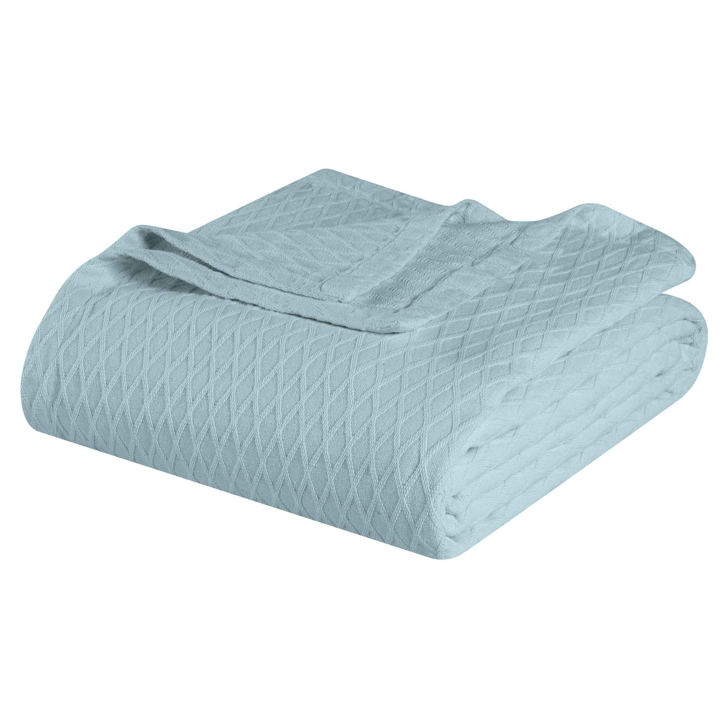 Premium Cotton All-Season Diamond Pattern Bed Blanket & Sofa Throw - Soft Cozy Blanket for Bedroom, Living Room, Travel and Gift Giving