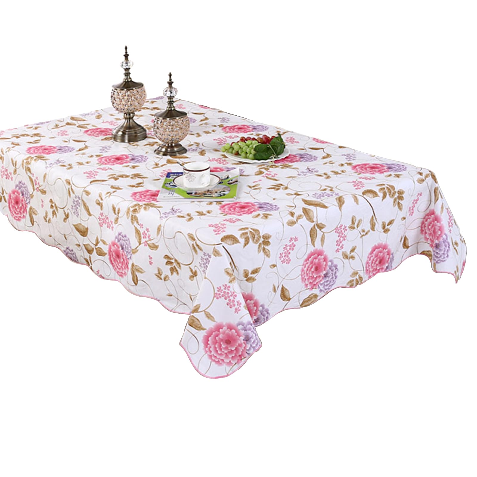 PVC Waterproof Tablecloth - Rectangle Printed Oil & Heat Resistant Table Cover - Wipeable Durable Tablecloth for Coffee & Dining Tables 106x152cm (42x60in) - Perfect for Home, Restaurants & Outdoor Use