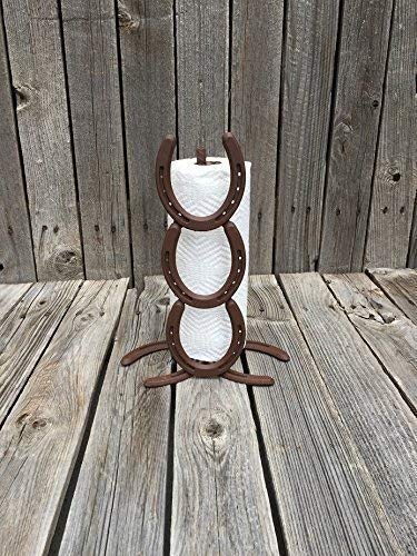 Stainless Steel Horseshoe Paper Towel Holder - Rustproof Kitchen Towel Rack for Farmhouse, Western & Country Style Decor - Perfect for Kitchen, Bathroom, RV & Cabin Use