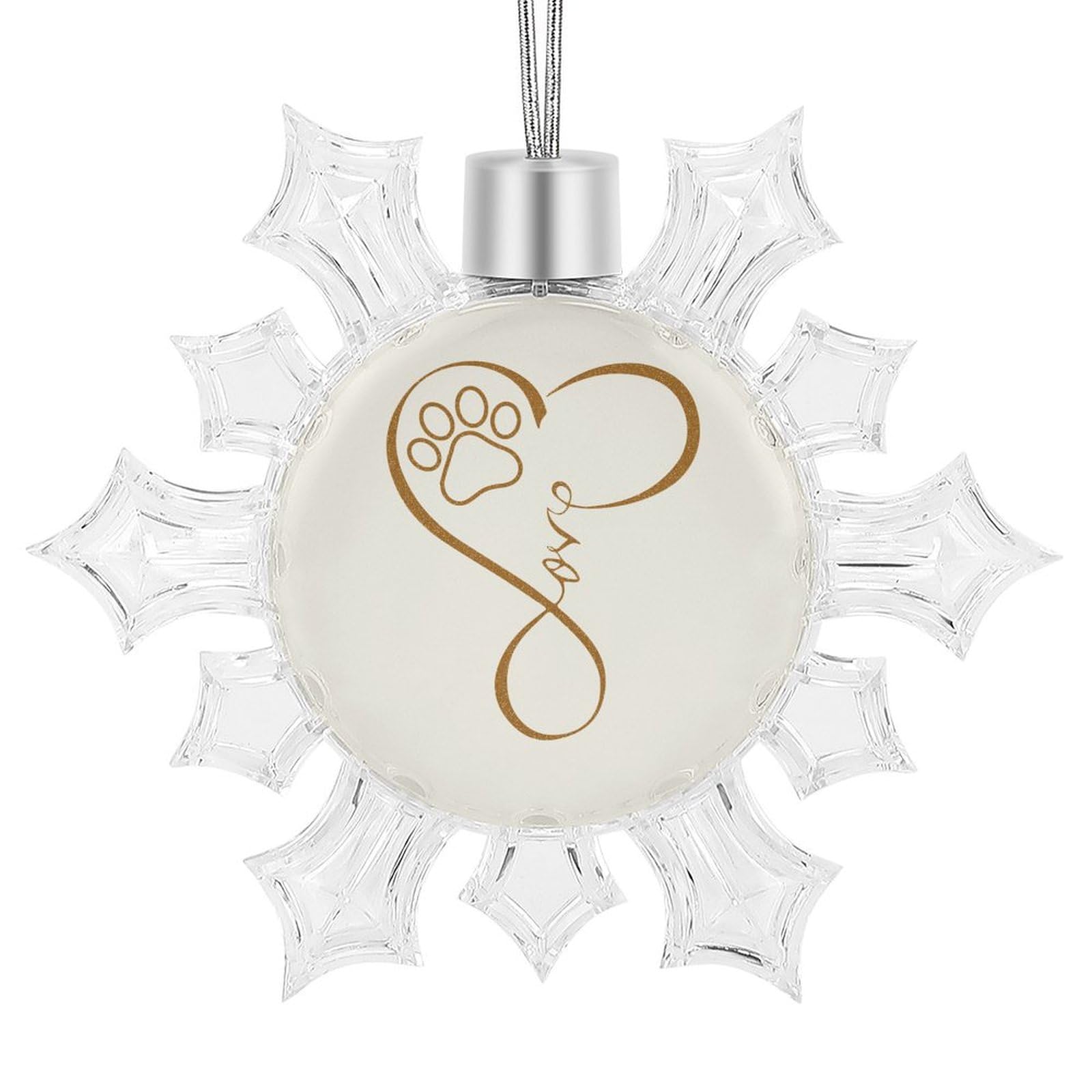 Heartbeat Cat & Dog Pet Love Snowflake Ornaments - Christmas Tree Decor, Halloween & Easter Party Supplies, Car & Home Decoration - Perfect for Holiday Gifts & Festive Celebrations
