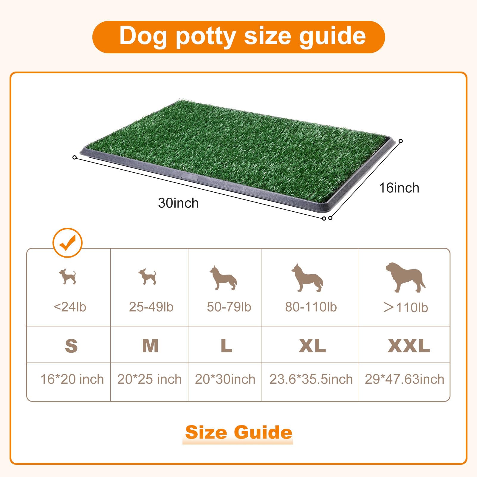LOOBANI Large Dog Grass Pad with Tray - Indoor Puppy Potty Training System for Apartments & Patios - Includes 2 Replacement Grass Pee Pads - Perfect for Small Dogs, Housebreaking & Balcony Use