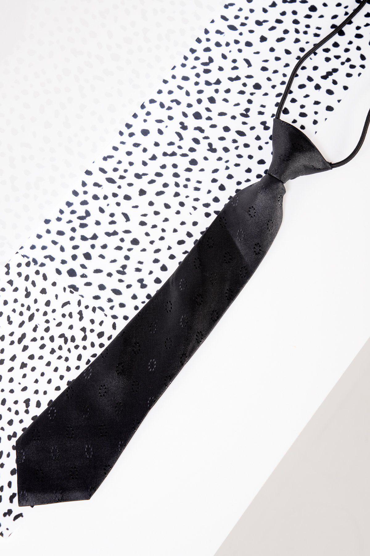 Kids' Black Circle Print Necktie - Stylish Formal Wear for Boys & Girls - Perfect for School, Parties & Special Occasions