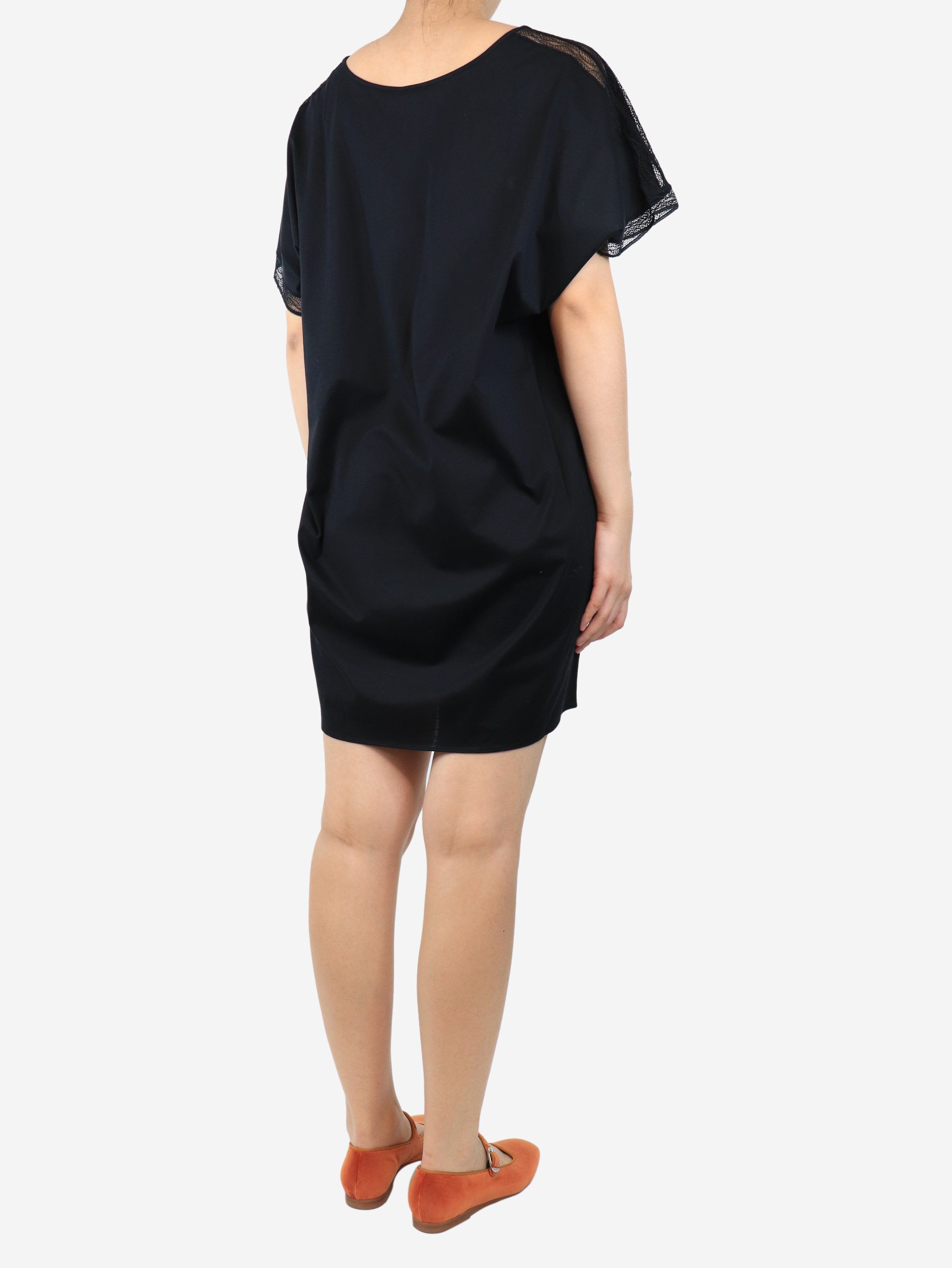 Black Short Sleeve Nightshirt for Women - Size S - Soft & Comfortable Sleepwear for Summer Nights & Lounge Wear