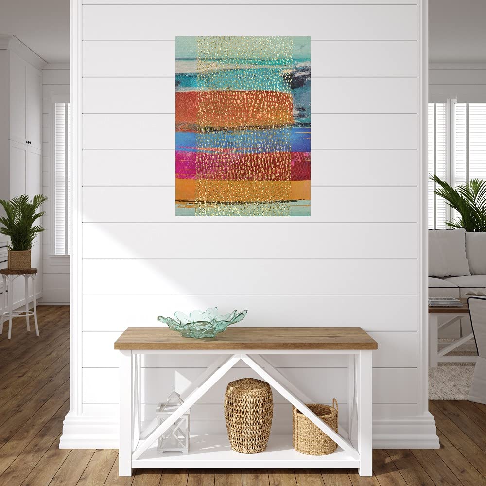 Golden Rain Canvas Wall Art by Nikki Chu - Handmade Fine Art Painting for Living Room, Bedroom, Office Decor - 32x43 Inch Ready to Hang - Perfect for Home, Kitchen, Bathroom, Bar & Dining Room Wall Decor