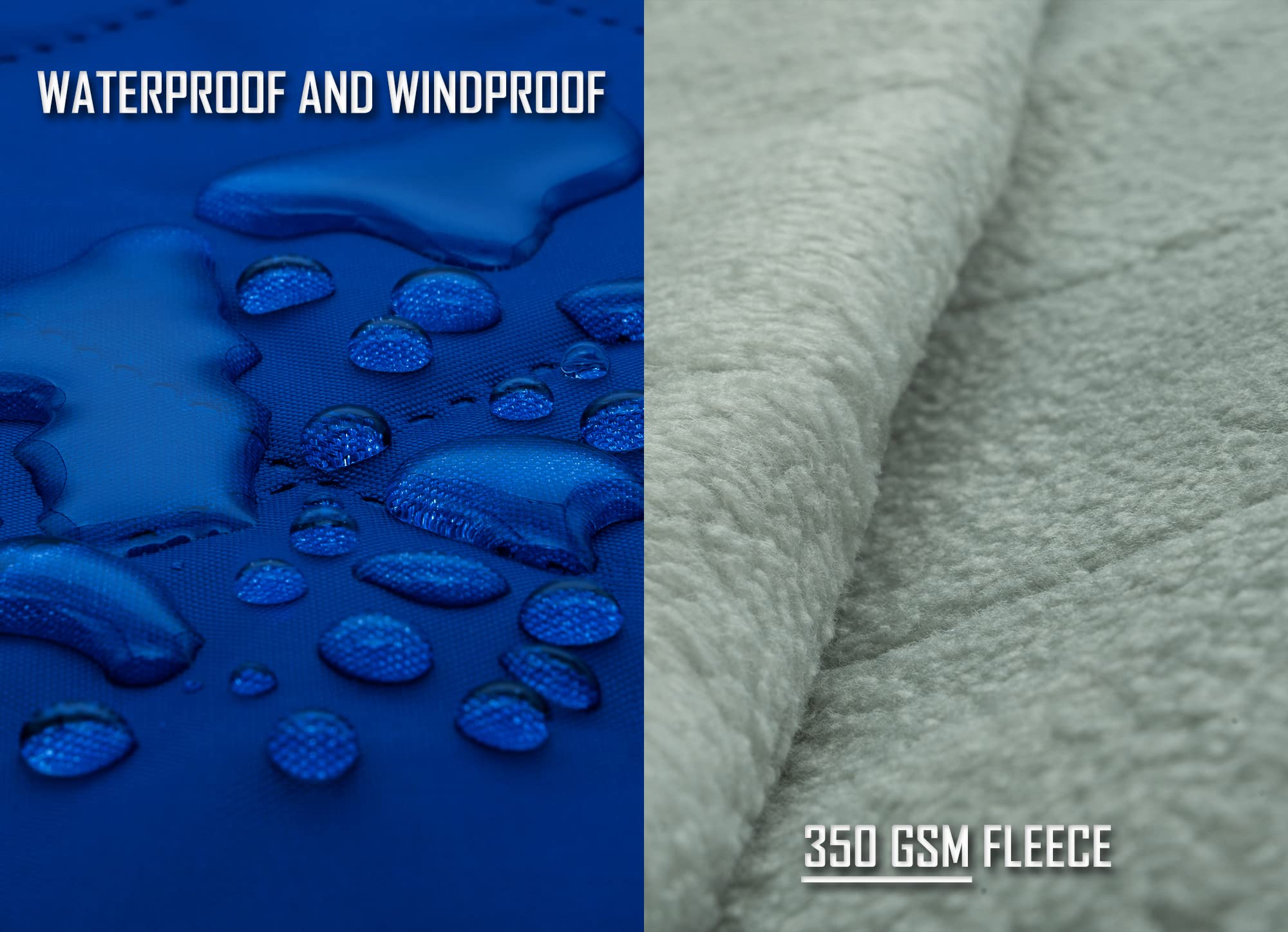 Waterproof Outdoor Blanket - Large Fleece Stadium & Camping Blanket for Cold Weather - Windproof, Quilted, Extra Warm & Machine Washable - Perfect for Picnics, Beach, Camping, Hiking, Football Games & Pet Use