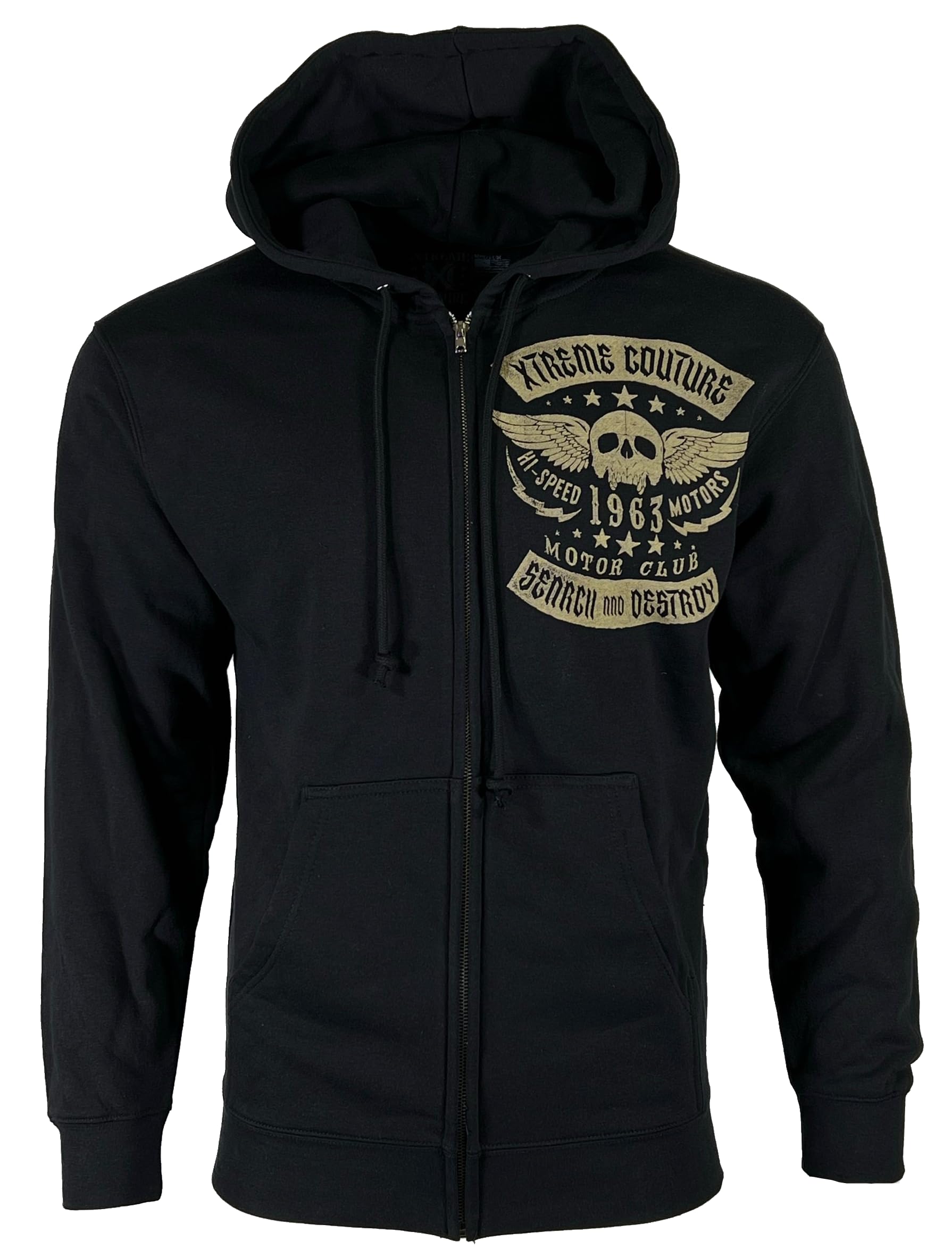 Xtreme Couture by Affliction Men's Faded Iron Black Hoodie - Size S | Premium Streetwear for Gym, Casual Wear & Outdoor Activities