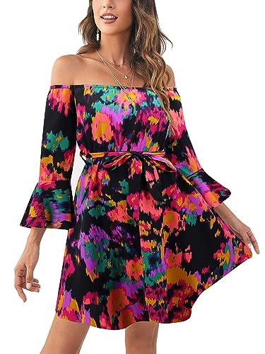 Black Abstract Floral Long Sleeve