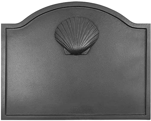 Vintage Shell Design Cast Iron Fireback - Large Size for Fireplace Protection & Heat Reflection | Perfect for Fireplace Safety & Home Decor