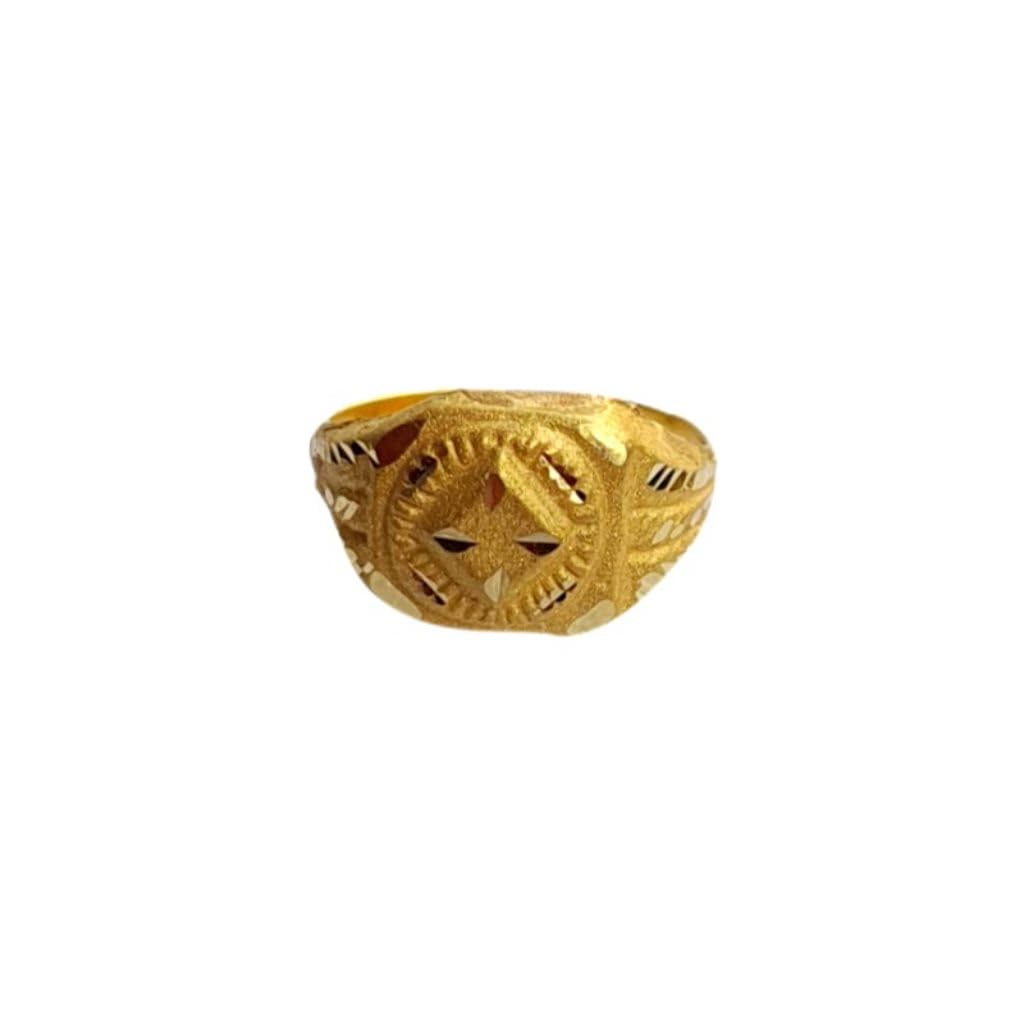 22K/18K Solid Gold Kids Ring - Certified Fine Gold Carved Design Jewelry for Baby Boys & Girls (Size A) - Perfect for Birthdays, Christenings, Gifts & Everyday Wear