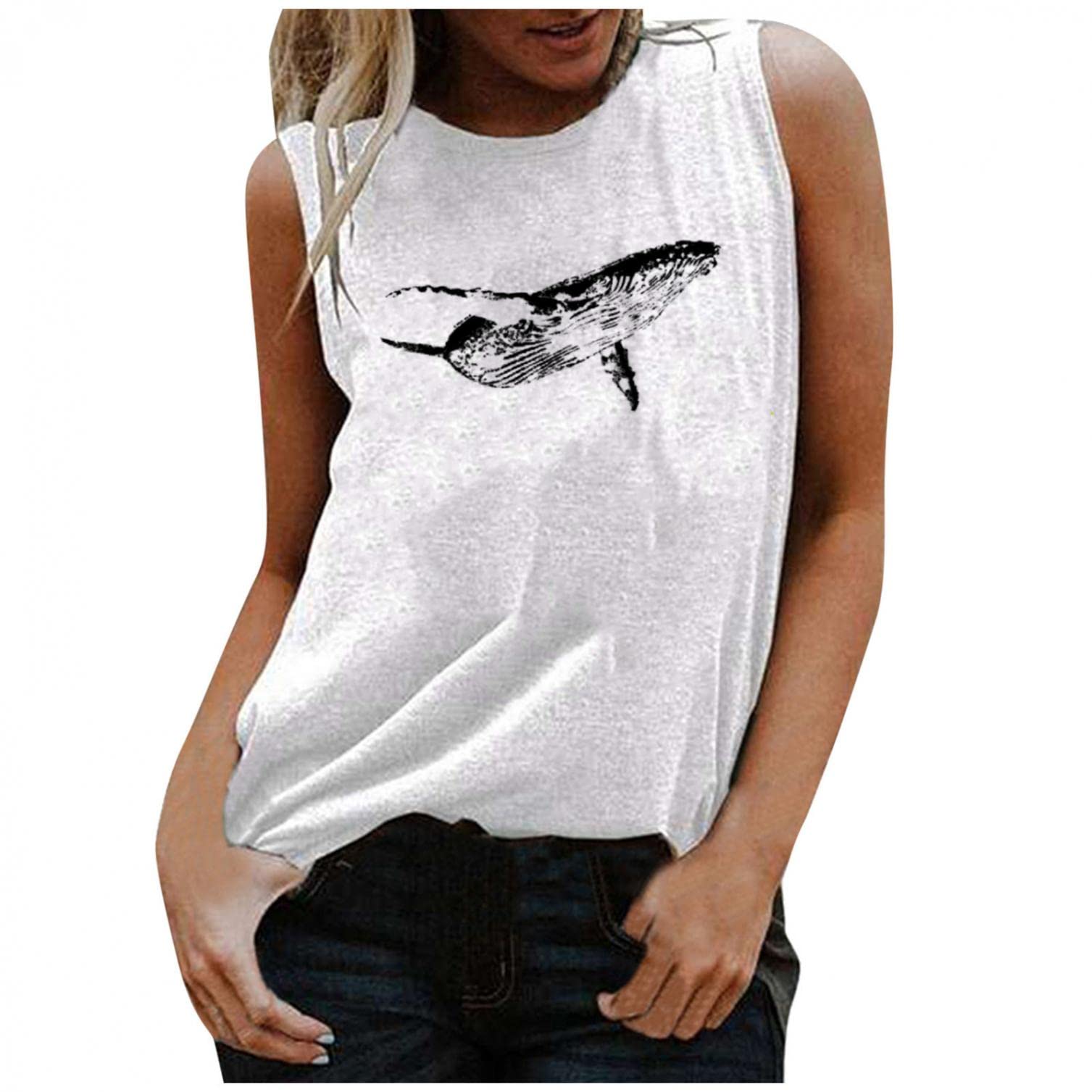 Women's Printed Sleeveless V-Neck Camisole Tops - 3 Pack Cute Athletic Workout Shirts for Running, Yoga & Casual Wear