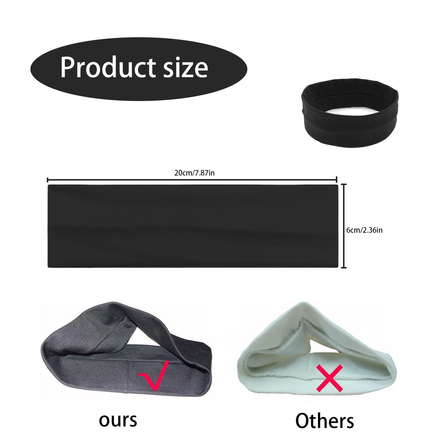 6Pcs Women's Cotton Elastic Sports Headbands - Non-Slip Soft Fabric Hair Bands for Workout, Running, Gym & Yoga | Perfect for Short Hair & Active Lifestyles