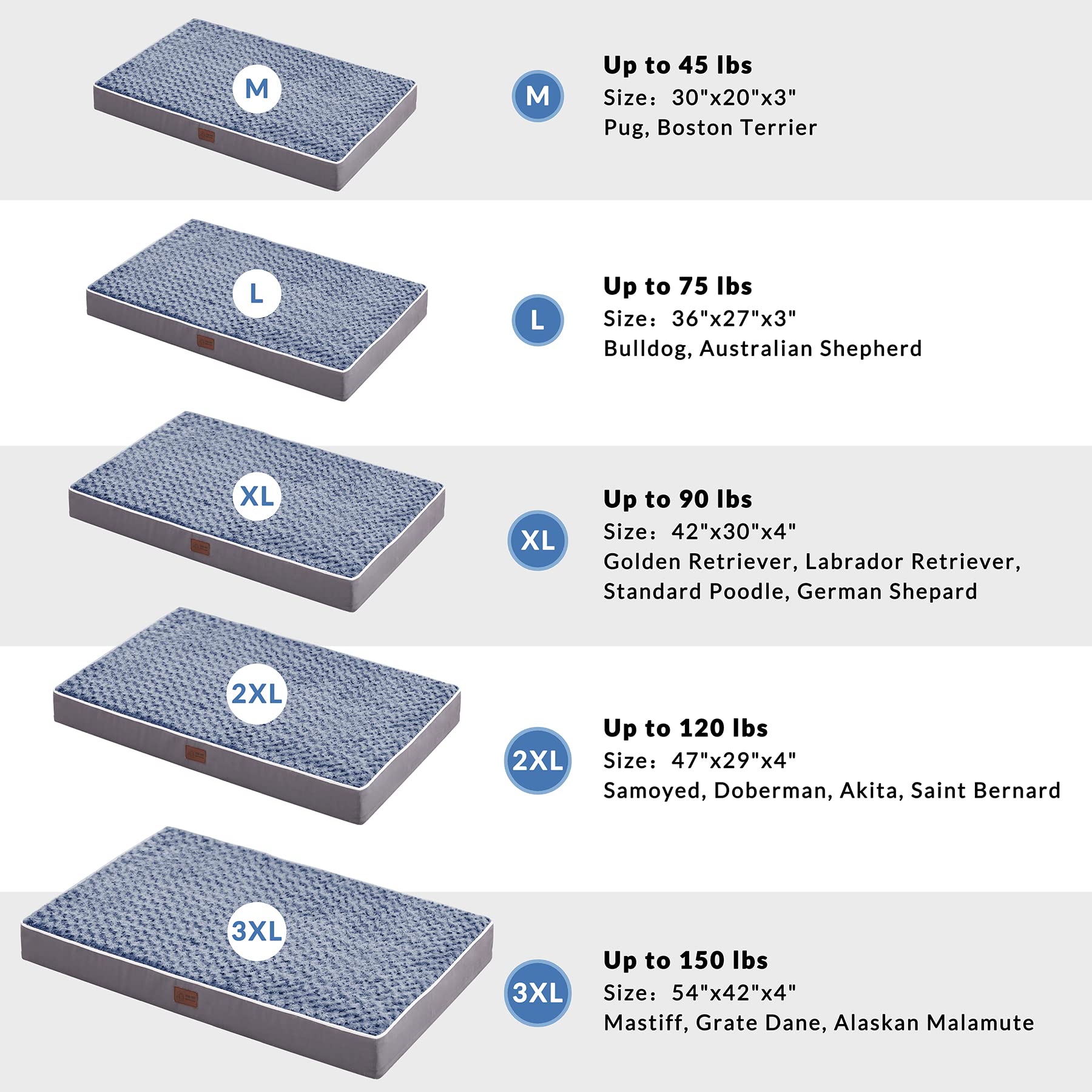XL Orthopedic Dog Bed for Large & Extra Large Dogs - Egg Crate Foam Support - Grey - Perfect for Senior Dogs & Joint Pain Relief - Ideal for Living Room, Bedroom or Kennel