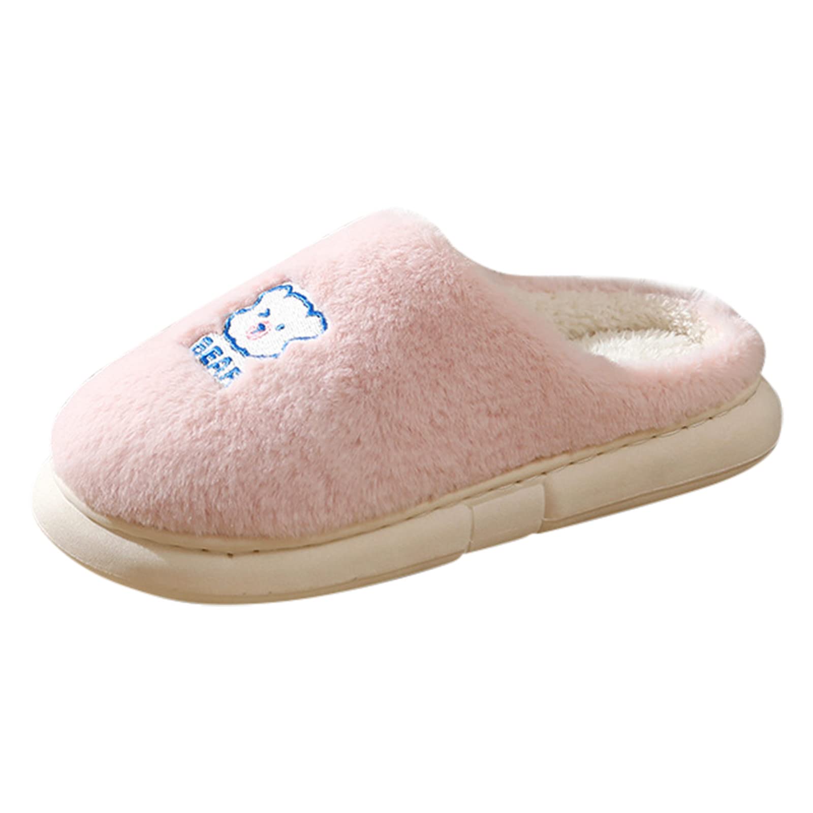 Women's Warm Plush Cotton Slippers for Winter - Cozy Home Indoor Slippers with Cute Prints - Size 8.5 - Perfect for Relaxing at Home, Lounging & Keeping Feet Toasty