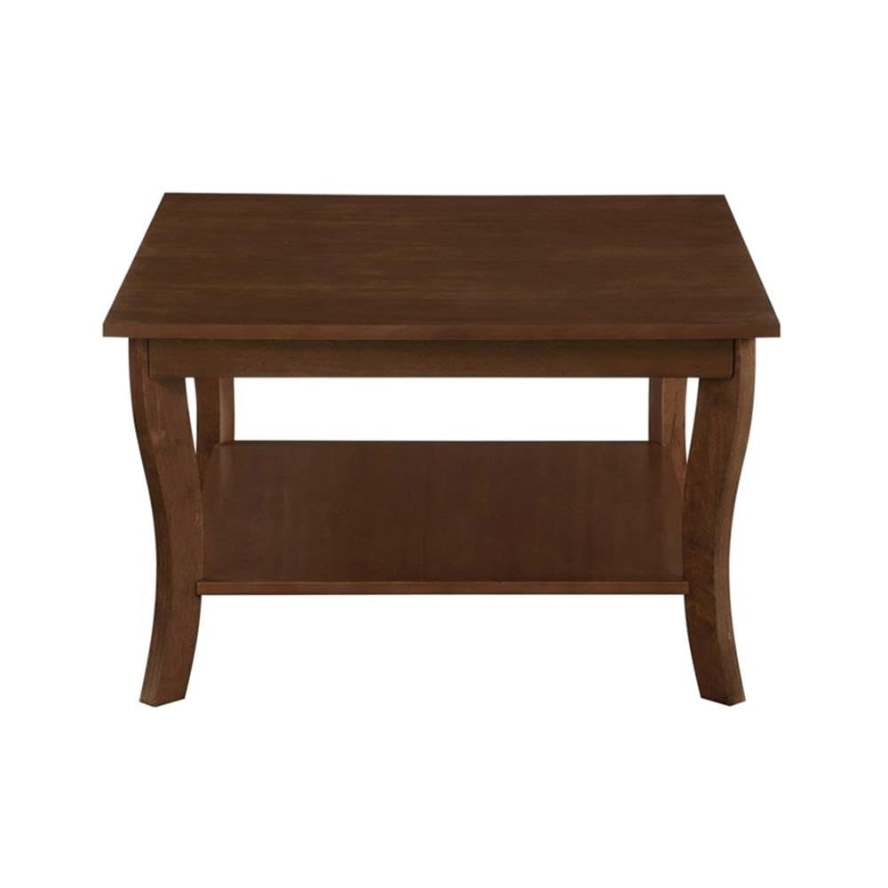 Pemberly Row Square Coffee Table - Espresso Wood Finish - Perfect for Living Room, Lounge & Office Decor