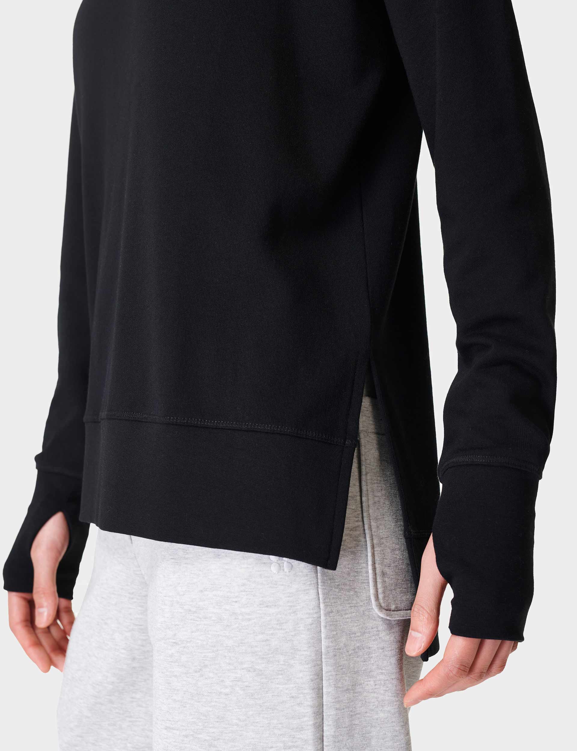 After Class Longline Sweatshirt for Women - Black Oversized Pullover Hoodie | Casual Streetwear, Loungewear & College Outfit