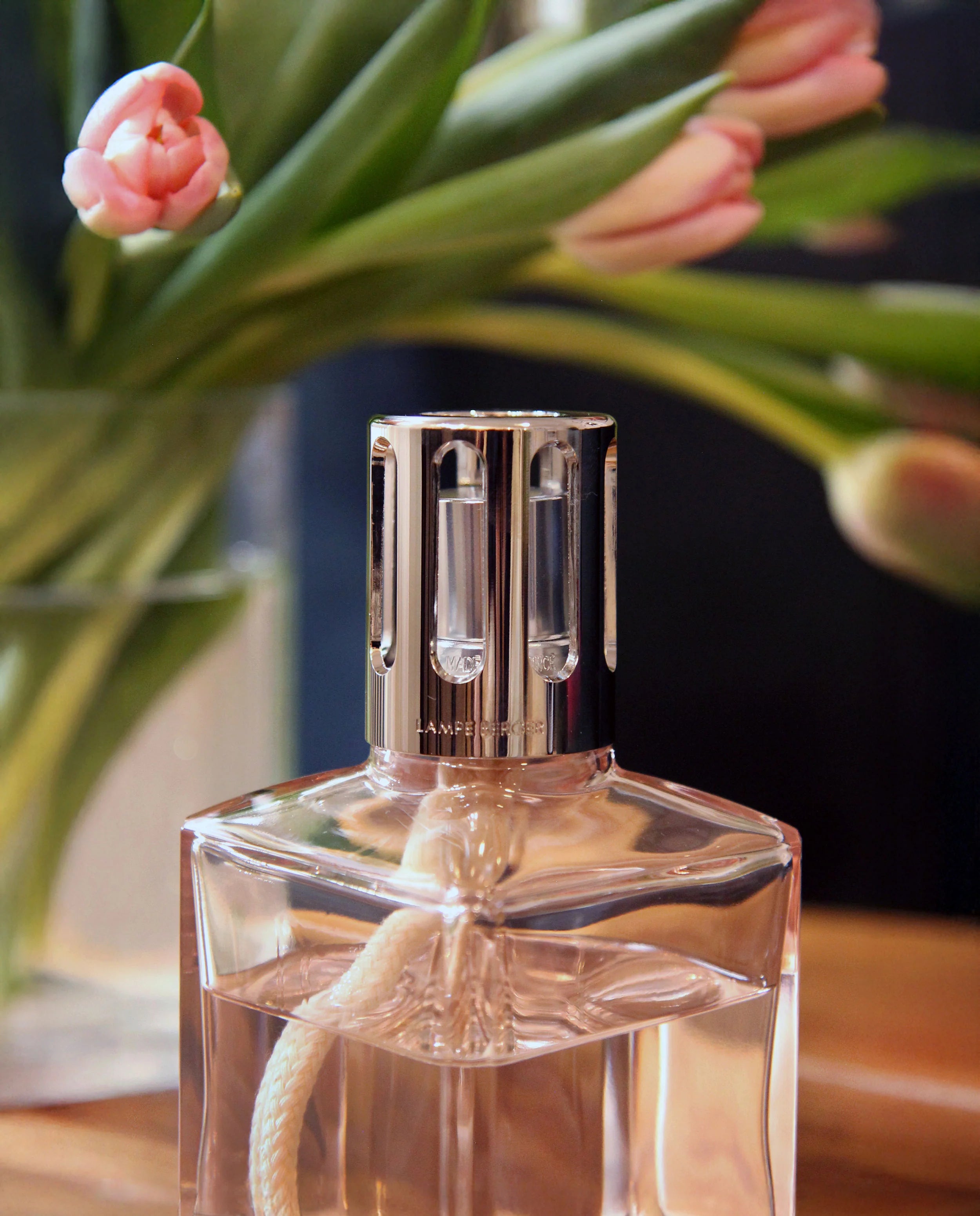 Maison Berger Blush Beige Carrée Fragrance Lamp Gift Set with Liliflora - Elegant Home Decor & Air Freshener for Living Room, Bedroom, Office