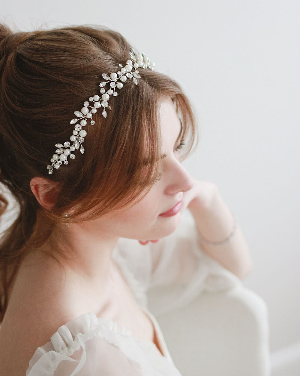 Emmy Pearl Hair Vine - Elegant Bridal Hair Accessory for Weddings, Prom & Special Occasions | Pearl Headpiece for Women