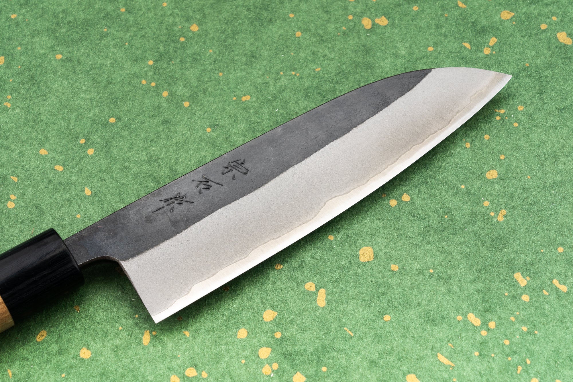 Premium Muneishi Aogami Stainless Kurouchi Santoku Knife 165mm - Japanese High-Carbon Steel Chef's Knife for Slicing, Dicing & Chopping - Perfect for Home Kitchen & Professional Use