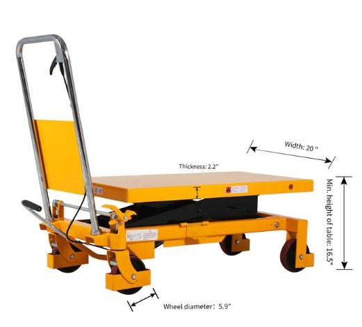 Apollolift A 2005 Heavy Duty Single Scissor Lift Table - 1760 lbs Capacity, 39.5