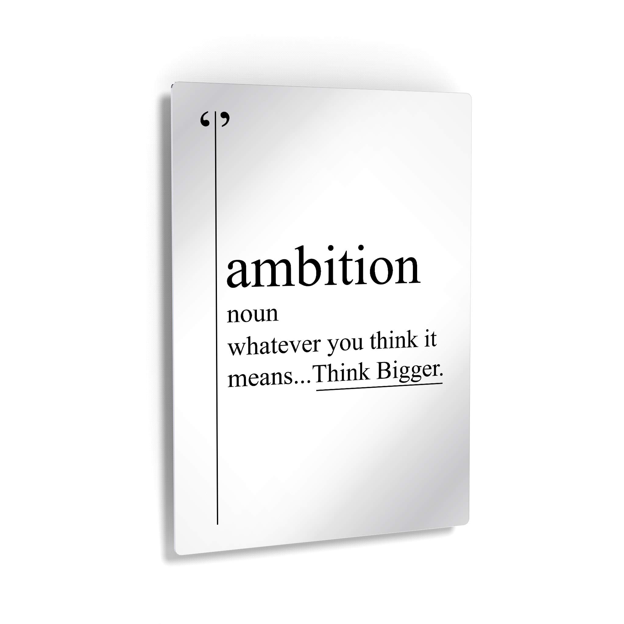 Ambition Definition Motivational Metal Wall Art - Inspirational Black & White Dictionary Print for Office & Living Room - 36x24 Inch Ready to Hang Home Decor - Perfect Gift for Entrepreneurs & Professionals