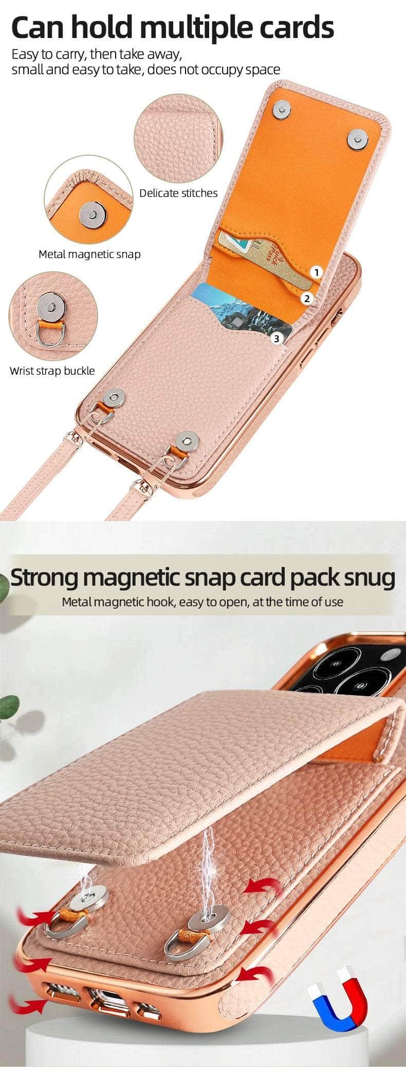 Vietao Genuine Leather Wallet Case for iPhone 14 - Slim RFID Blocking Credit Card Holder with Money Pocket | Perfect for Business, Travel & Everyday Use