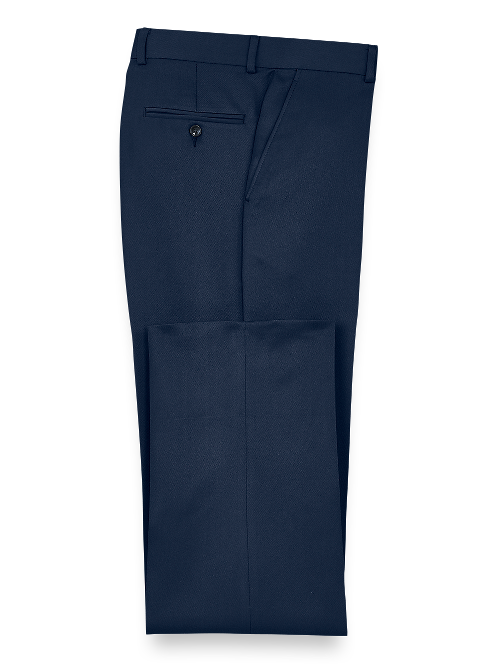 Premium Solid Microfiber Flat Front Dress Pants for Men - Navy Blue | Comfortable Office & Business Casual Wear | Perfect for Work, Travel & Formal Events