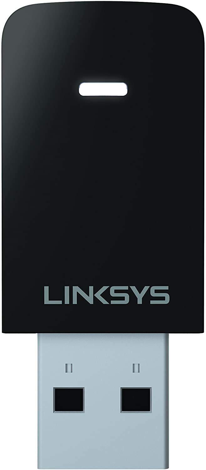 Linksys AC600 Dual-Band USB Wireless Network Adapter for PC - 600Mbps High-Speed WiFi Dongle (WUSB6100M) - Perfect for Home Office, Gaming & Streaming