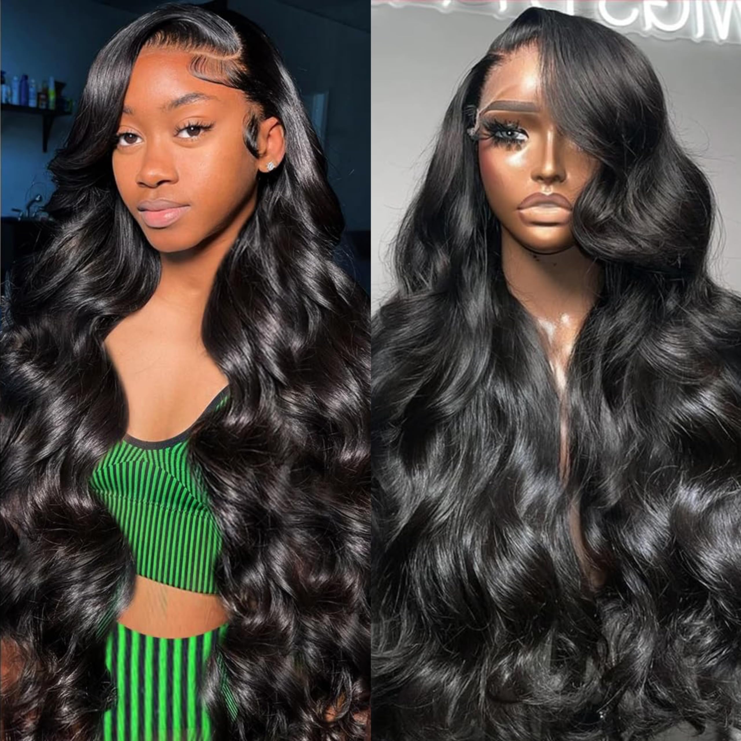 30 Inch Lace Front Wig Human Hair 13x4 HD Body Wave - Pre Plucked 180 Density Glueless Frontal Wig - Natural Look for Daily Wear, Cosplay & Special Occasions