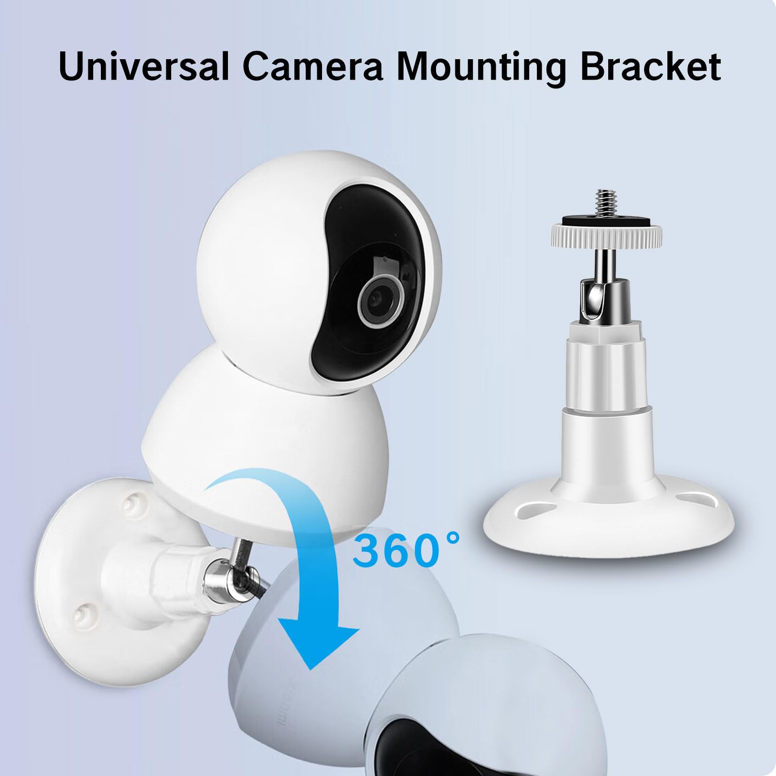 No Drill Ring Indoor/Outdoor Camera Mount Kit - 360° Adjustable Ceiling & Wall Bracket for Ring HD/2/3/4 Security Cameras | Adhesive & Screw Installation | Perfect for Home, Office & Garage Surveillance