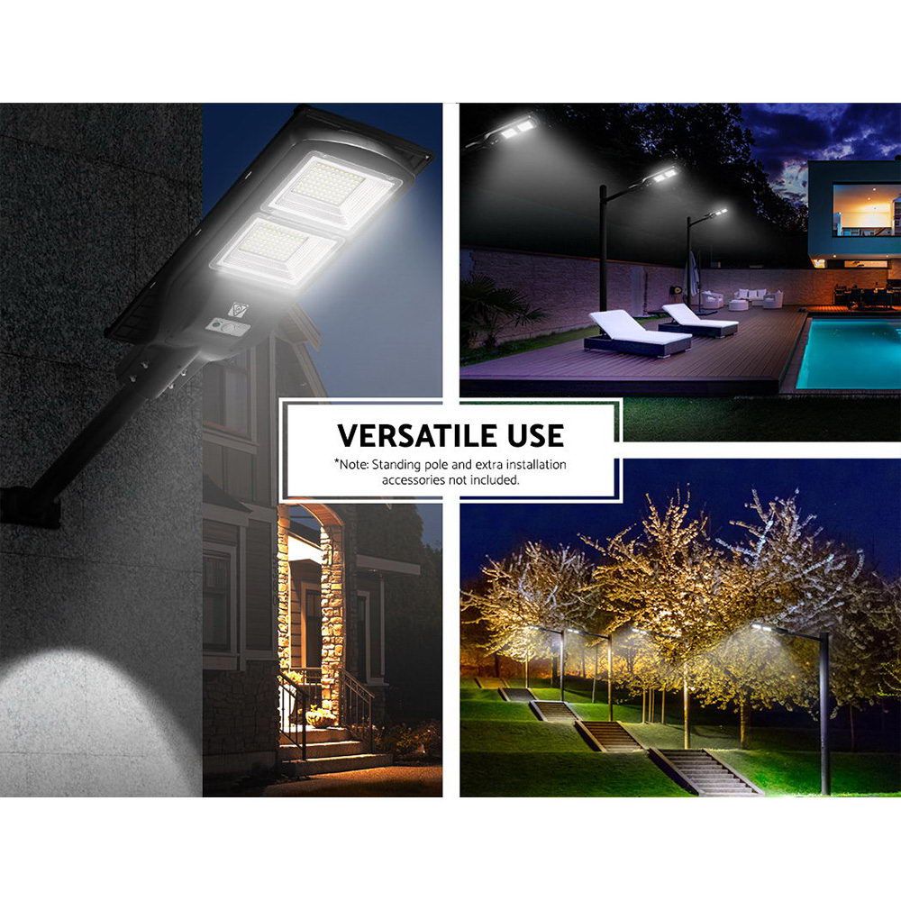 160 LED Solar Street Light 120W - Waterproof Outdoor Security Lighting with Motion Sensor & Remote - 2 Pack for Driveway, Garden, Backyard, Pathway, and Yard Illumination