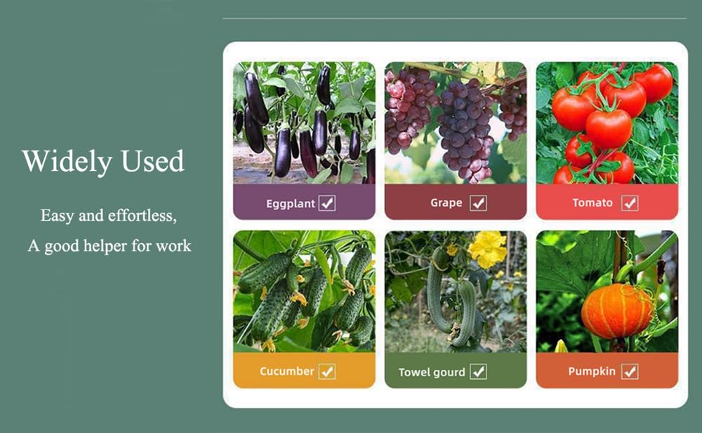 **Plant Tying Machine Set - Vine Tying Tool for Climbing Plants, Tomatoes, Cucumbers & Vining Vegetables - Includes 10,000 Staples & 20 Rolls (Orange) - Perfect for Gardening, Greenhouse & Farm Use**