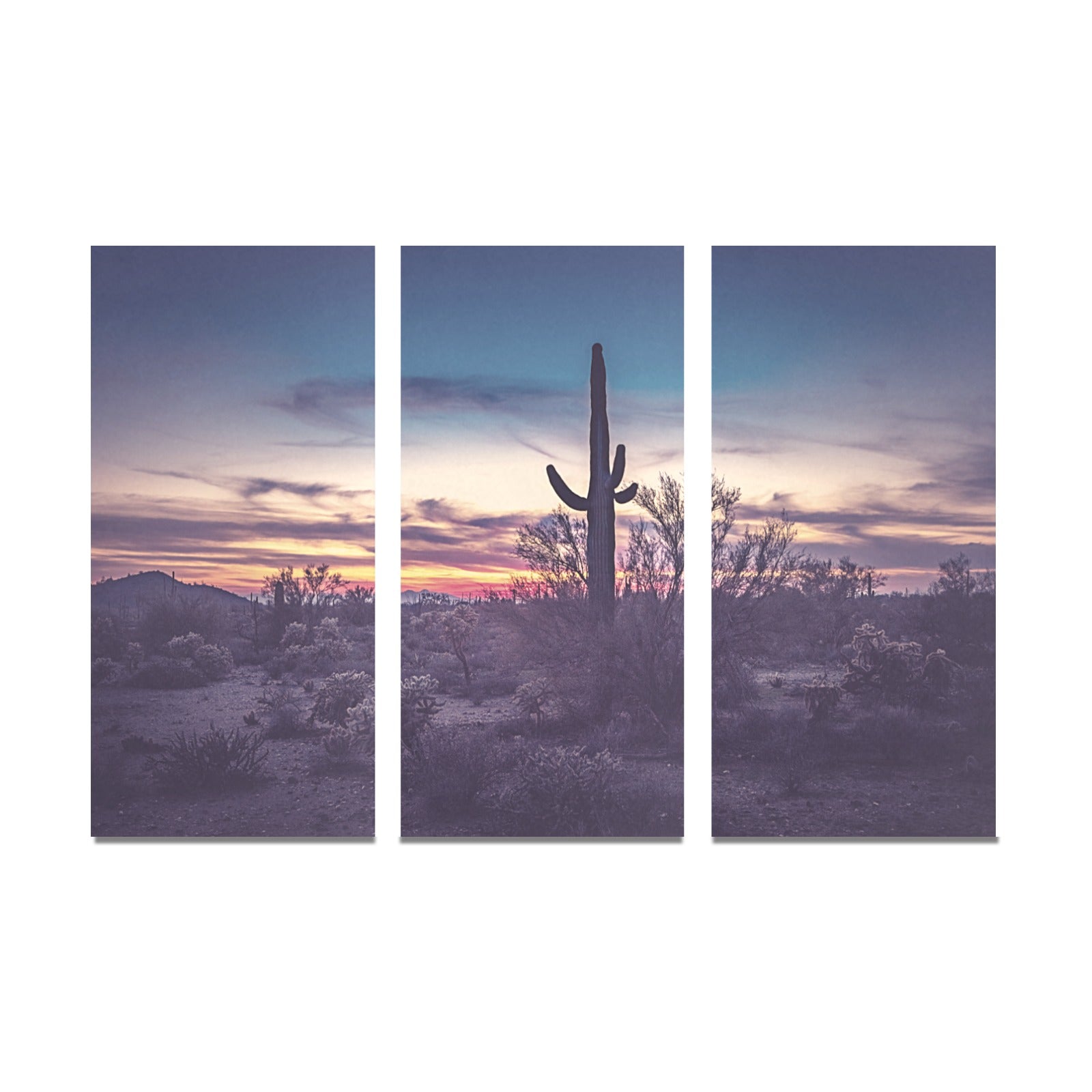 3-Piece Desert Night Framed Canvas Art Prints Set - Handmade in USA - Perfect for Living Room, Bedroom & Office Wall Decor