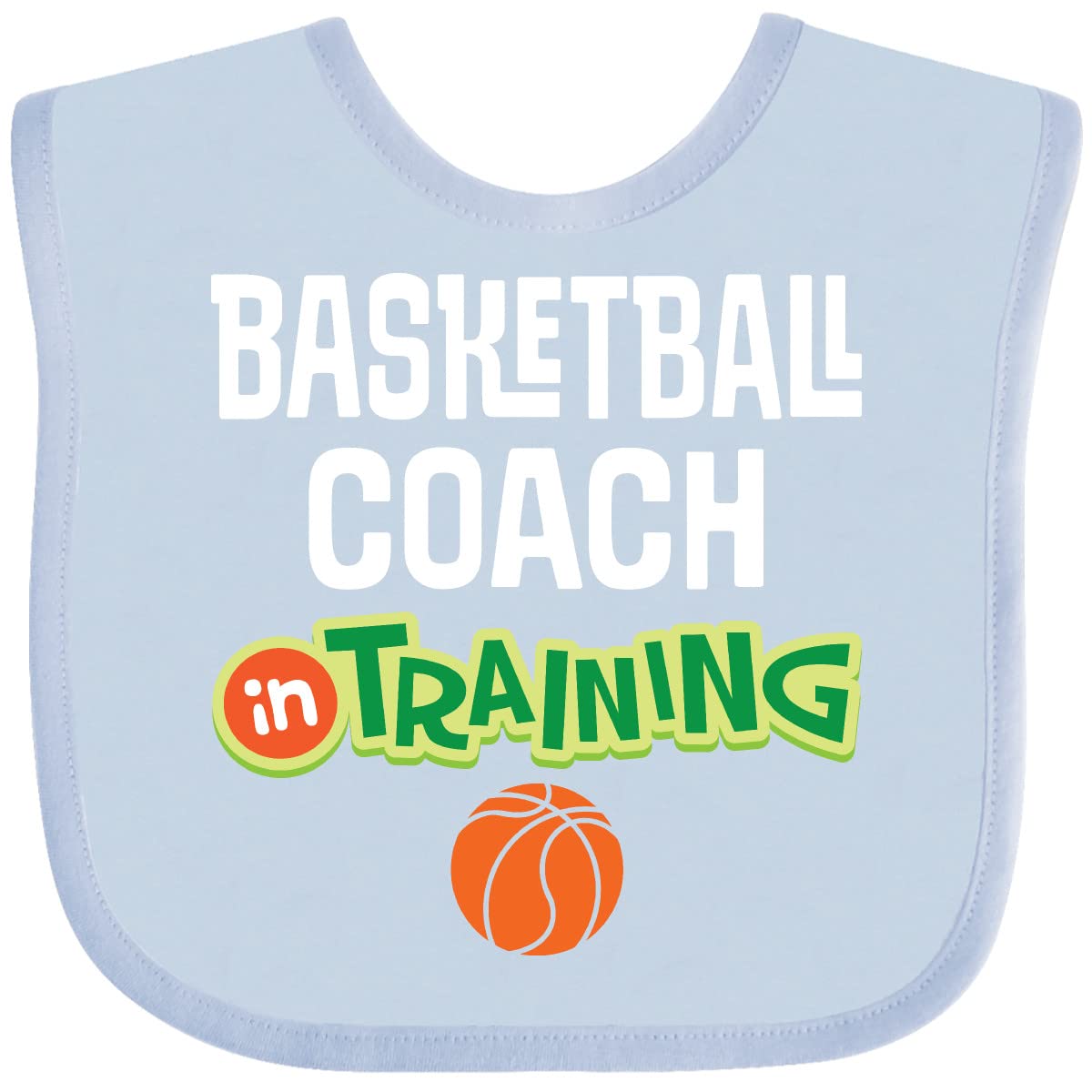 Inktastic Basketball Coach in Training Baby Bib - Funny Sports Apparel for Infants & Toddlers - Perfect for Game Days, Team Parties & Basketball Fans