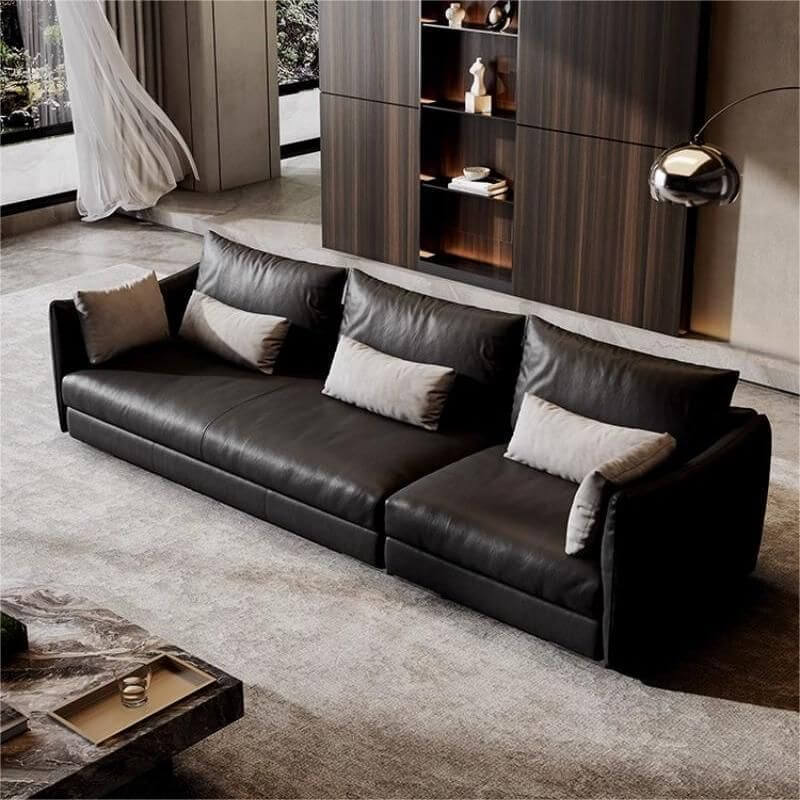 Premium Ink Standard Sofa with Armrest & Hidden Support - Modern Living Room Furniture for Home & Office Comfort