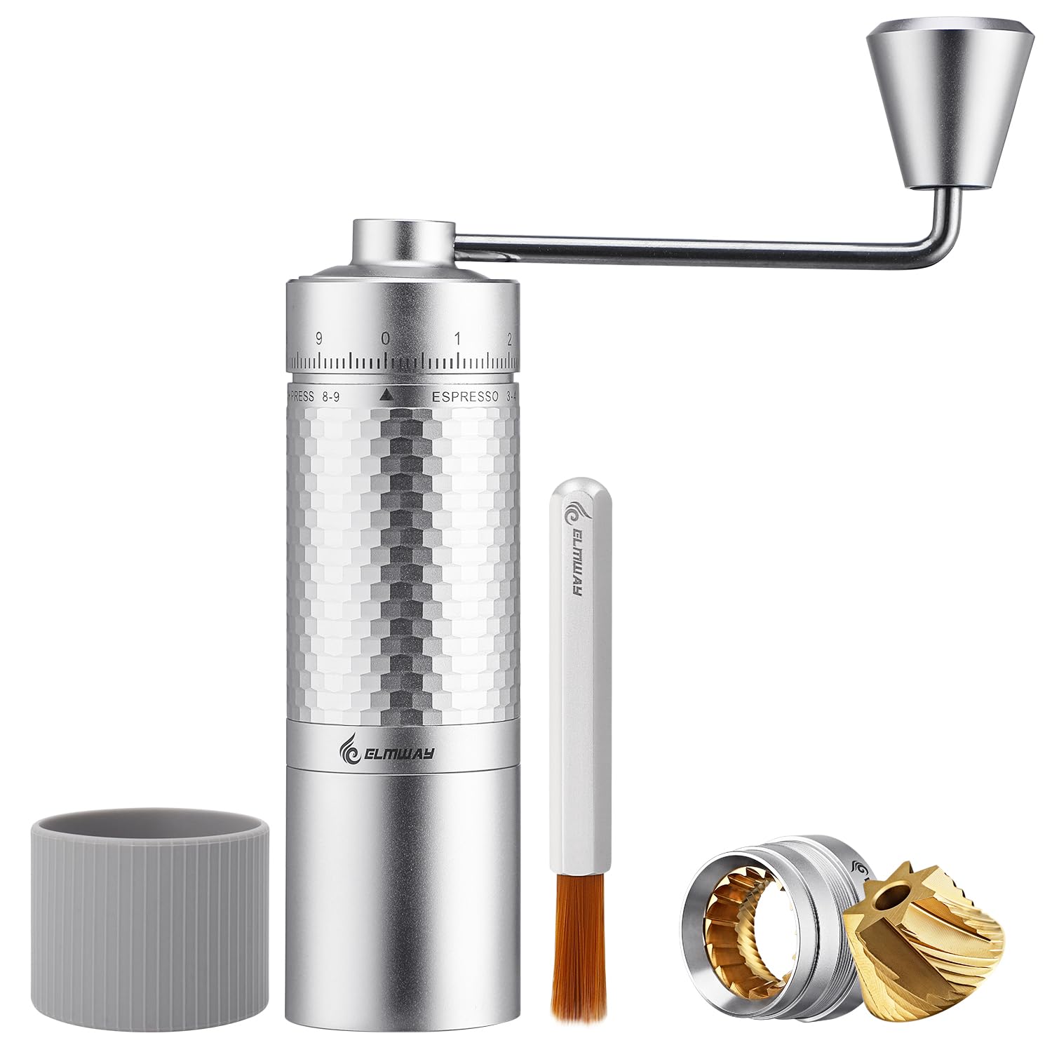 Premium Manual Coffee Grinder - 25g Capacity with 7-Star Titanium Plated 440 Stainless Steel Conical Burr | Portable Hand Crank Coffee Mill for Espresso, French Press & Pour Over | Perfect for Home, Office & Travel Use