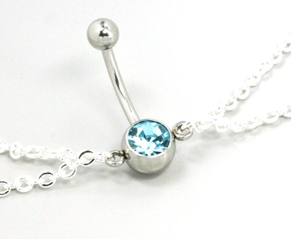 Body Accentz™ 14G Dangle Belly Button Ring - Stylish Navel Piercing Jewelry for Women | Perfect for Beach, Parties & Everyday Wear