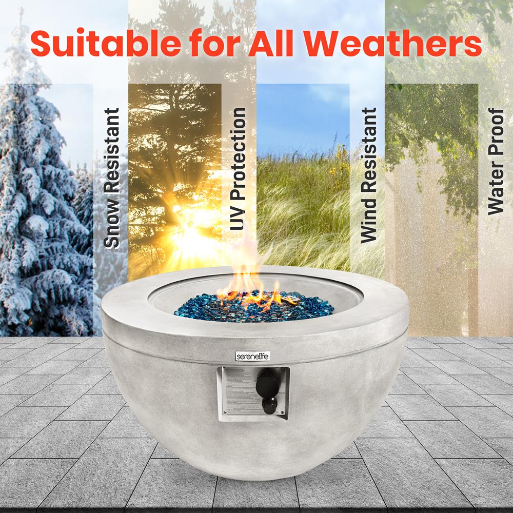 Outdoor Propane Gas Fire Pit for Patio, Backyard, and Camping - Portable & Durable Steel Fire Pit with Lava Rocks - Perfect for Gatherings, Relaxing, and Heating