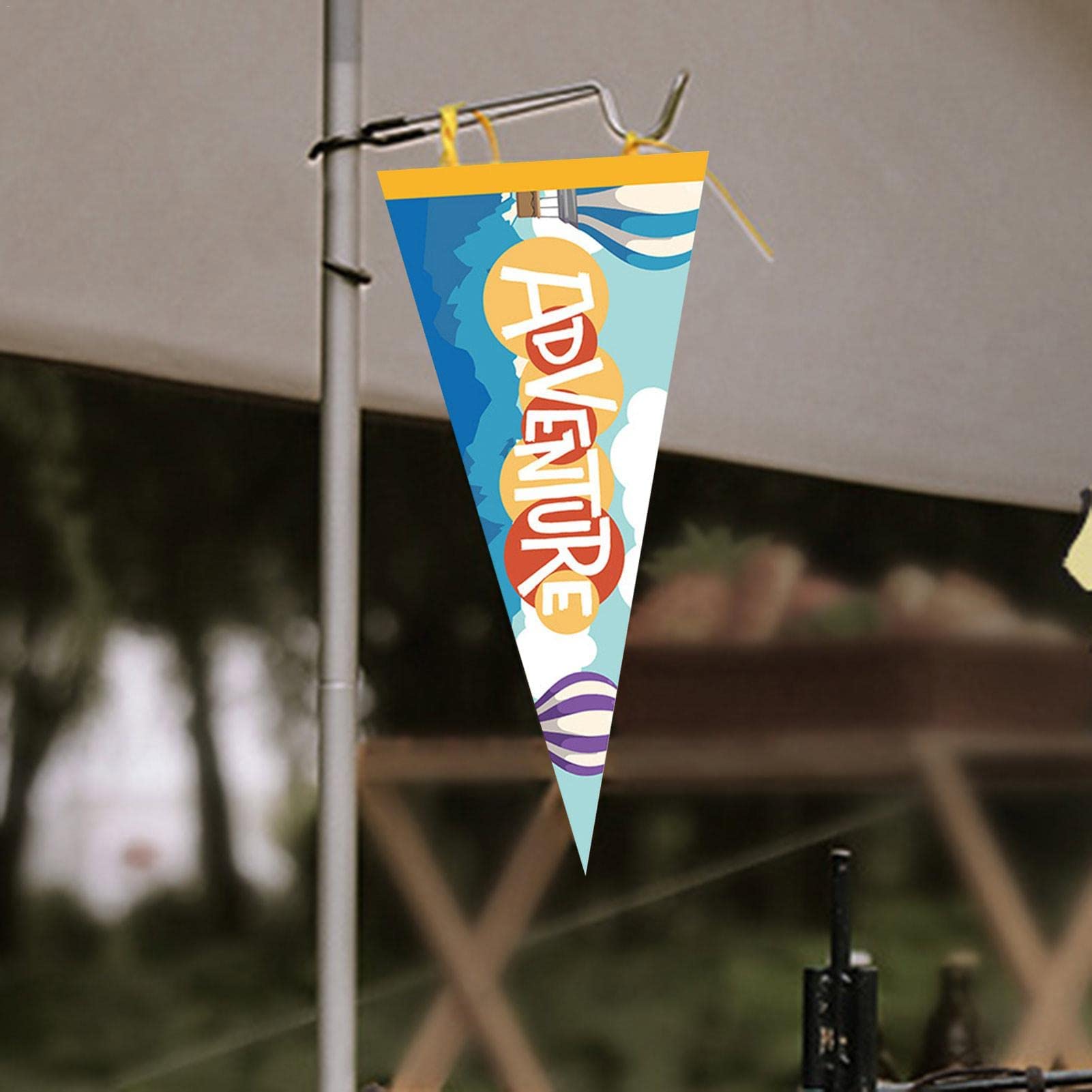 Camping Pennant Flag - Double-Sided Felt Triangle Banner for RV Trailers & Outdoor Yard Decor - Durable Camping Accessories with Easy-to-Use Felt Strips - Perfect for Campgrounds, RV Parks & Backyard Parties