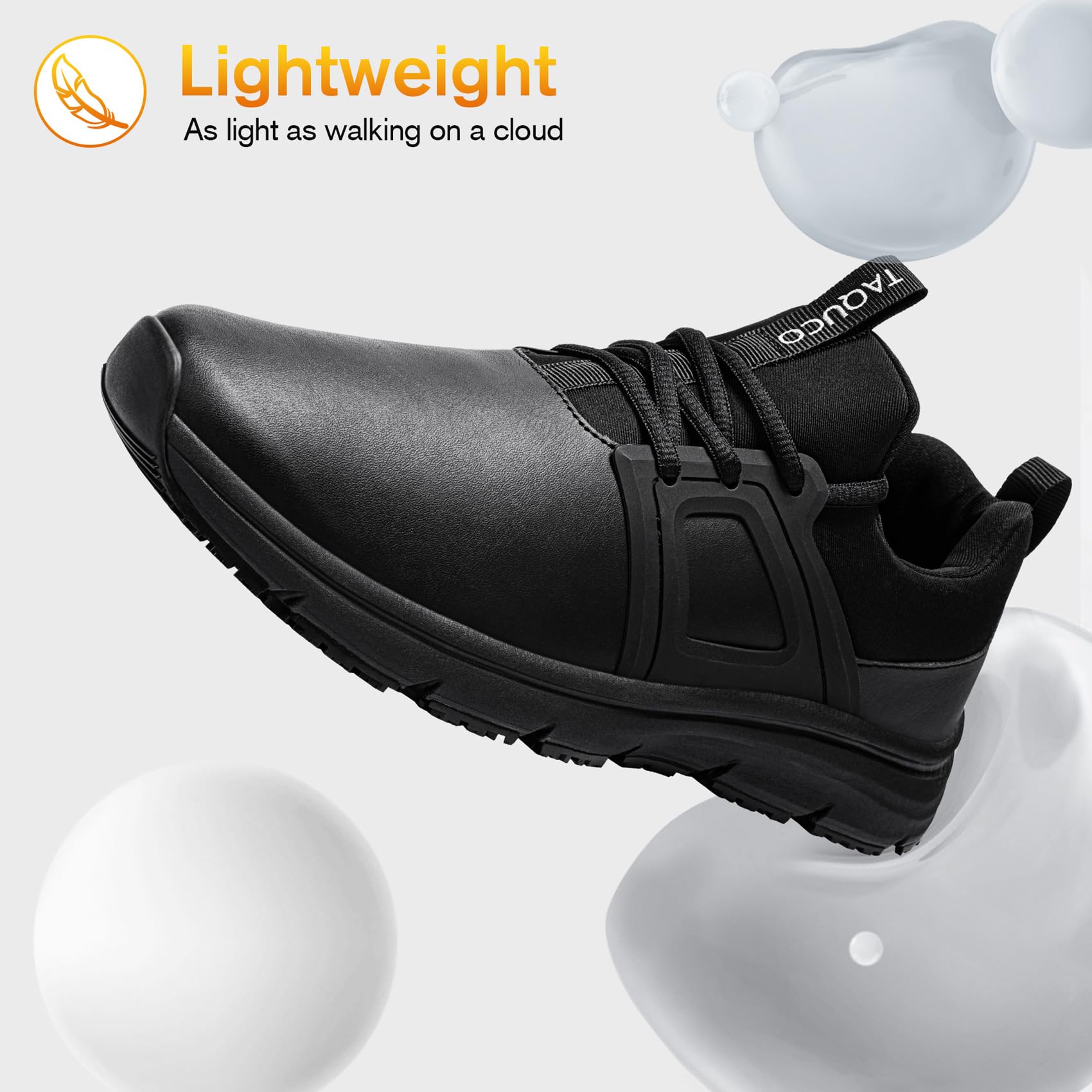 **Non-Slip Slip-On Work Shoes for Men - Waterproof Chef & Kitchen Sneakers - Comfortable Slip-Resistant Restaurant Footwear - Ideal for Cooking, Food Service & Industrial Work - Black**