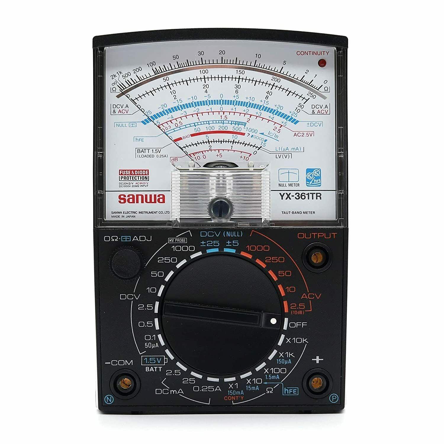 YX361TR Analog Multimeter - 24 Contact Switch with Multiple Measurement Functions for Home, Auto & Electronics Repair | Voltage, Current & Resistance Tester