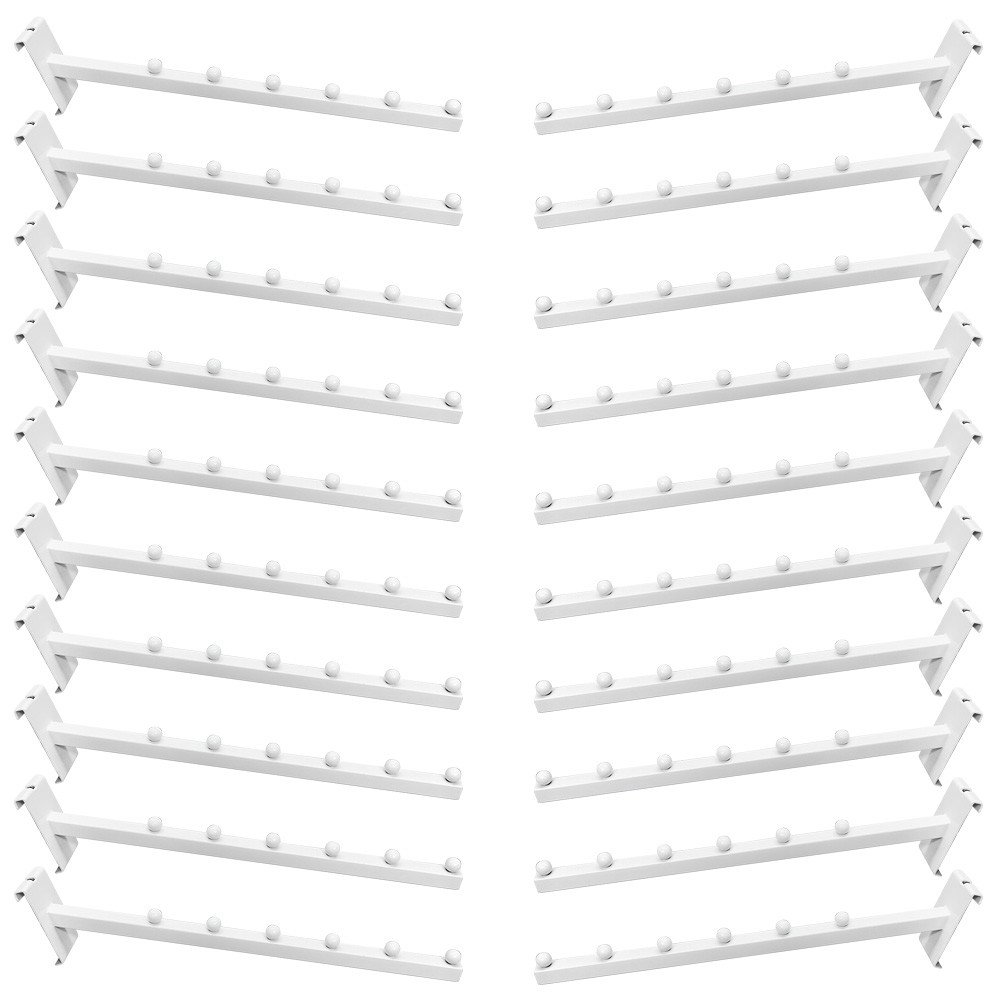 20-Piece White Gridwall Waterfall Ball Hook Hangers - 16.5
