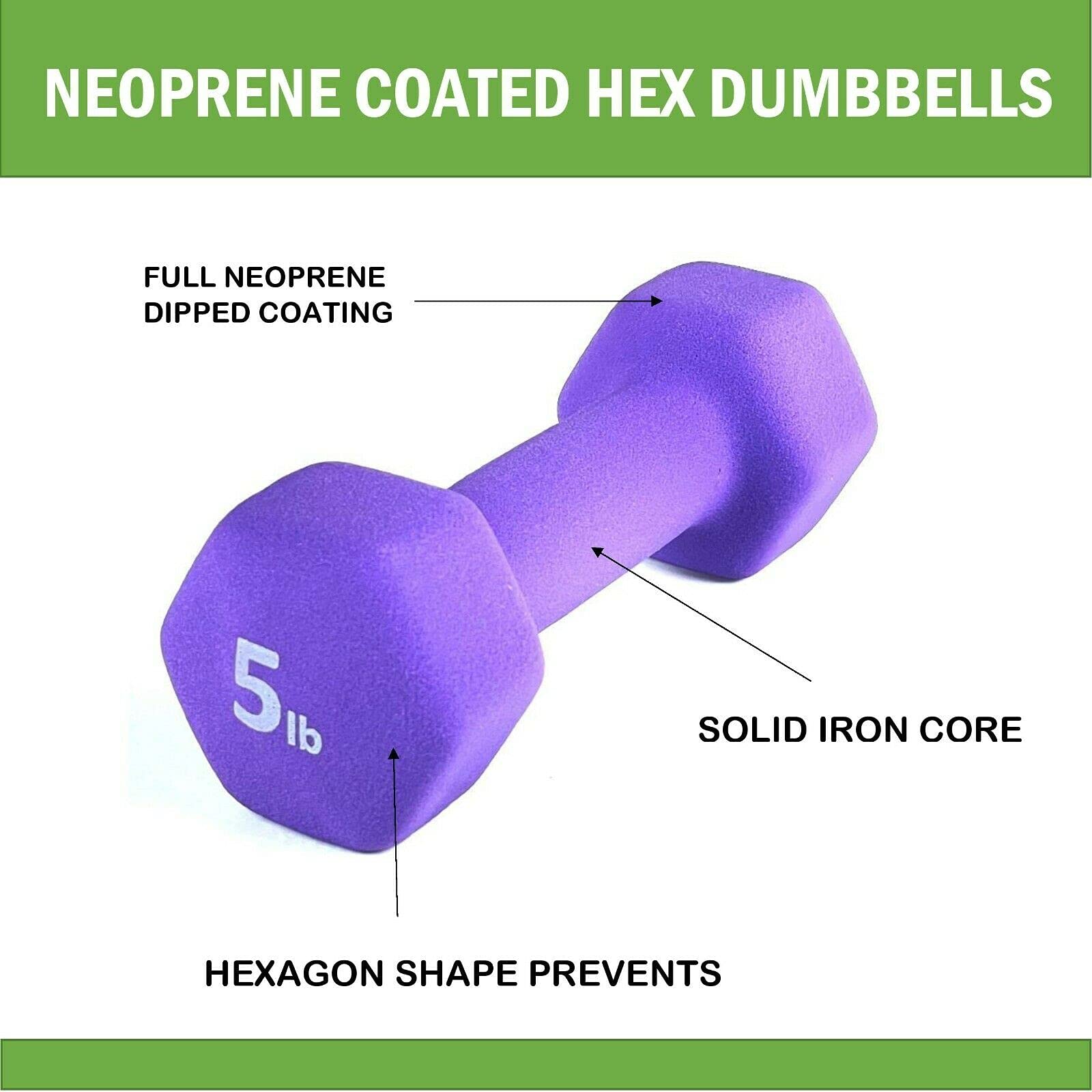 Premium Neoprene Coated Dumbbell Set - 5-15 lbs Adjustable Hand Weights for Home Gym, Strength Training & Fitness Workouts - Ideal for Weightlifting, CrossFit, HIIT & Muscle Toning Exercises