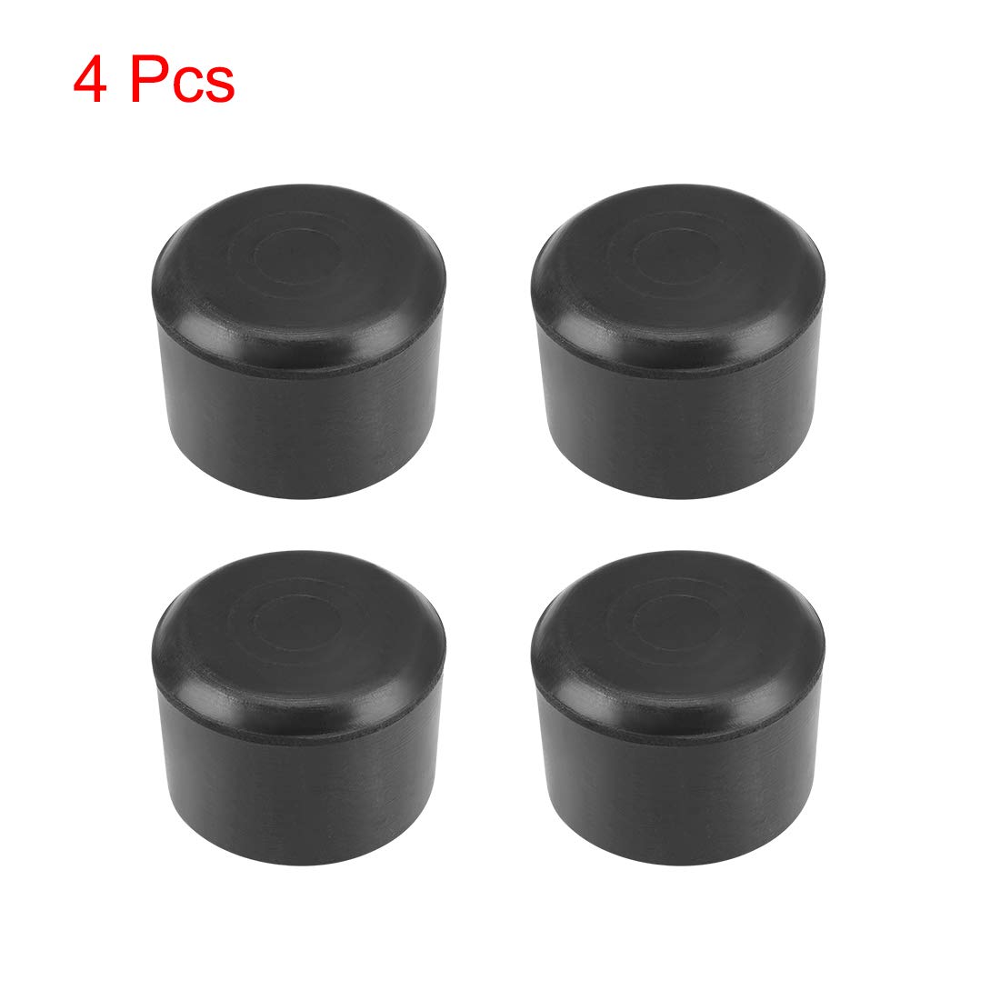 uxcell 32mm Rubber Furniture Leg Caps - Round Non-Slip Chair & Table Leg Protectors (4-Pack) for Hardwood Floors, Tile & Home Office Use