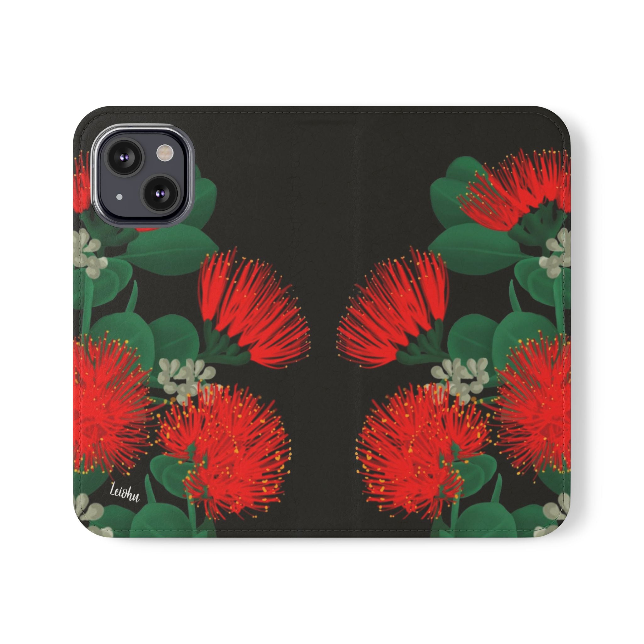 Ōhi'a Lehua Folio Case - Premium Hawaiian Wood Phone Cover for iPhone & Samsung | Perfect for Travel, Work & Everyday Protection